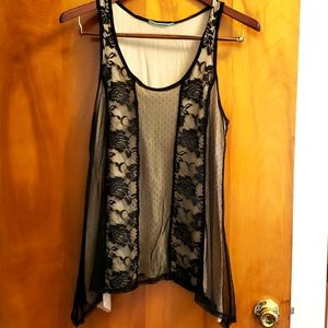 Sharkbite racerback lace nude tank L